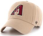 47 Brand MLB Khaki Primary Logo Clean Up Adjustable Strap Baseball Dad Hat Cap, Adult One Size Fits All - Arizona Diamondbacks - Khaki