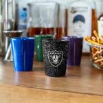 Rico Industries NFL Football Las Vegas Raiders 2oz Ceramic Shot Glass for Fans, Laser Engraved In Team Color Single Shot Glass