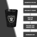 Rico Industries NFL Football Las Vegas Raiders 2oz Ceramic Shot Glass for Fans, Laser Engraved In Team Color Single Shot Glass
