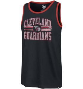 47 Men's Cleveland Guardians Winger Flanklin Blue Tank Top - MLB Muscle T-Shirt (Large)