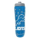 Party Animal NFL Football Squeeze Bottle, 32 oz BPA-Free Sports Water Bottle with Quick Flow for Kids & Adults, Detroit Lions