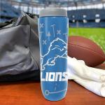 Party Animal NFL Football Squeeze Bottle, 32 oz BPA-Free Sports Water Bottle with Quick Flow for Kids & Adults, Detroit Lions