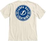 Tampa Bay Lightning NHL Officially Licensed T-Shirt Ringspun Front/Back Ivory Puck, Large