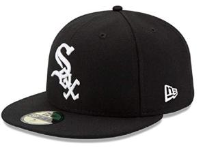New Era Mens Chicago White Sox Wool 59Fifty Fitted Hat, Adult, Black/White, 7 1/2