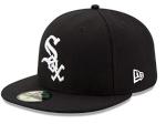 New Era Mens Chicago White Sox Wool 59Fifty Fitted Hat, Adult, Black/White, 7 1/2