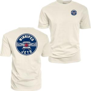 Winnipeg Jets NHL Officially Licensed T-Shirt Ringspun Front/Back Ivory Puck, Large