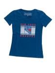 Calhoun NHL Womens Acid Wash Round Neck Block Logo T-Shirt (New York Rangers, Large)