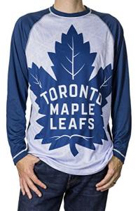Calhoun NHL Mens Long Sleeve Performance Active Wear Rash Guard Shirt (X-Large, Toronto Maple Leafs, x_l)