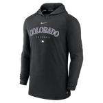 Nike Men's MLB Authentic Collection Early Work Tri-Blend Performance Pullover Hoodie (US, Alpha, XX-Large, Regular, Regular, Black, Colorado Rockies)