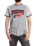 Calhoun NHL Surf & Skate Mens Retro Style Reverse Terry Contrast Trim Short Sleeve T-Shirt - The Coastal Collection (Carolina Hurricanes, Medium)