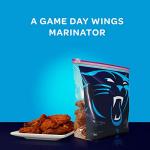 Ziploc Slider Storage Gallon Bag, Great for grab-and-go snacking, tailgating or homegating, 20 Count- NFL North Carolina Panthers