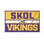 Rico Industries NFL Football Minnesota Vikings Bold 3' x 5' Banner Flag Single Sided - Indoor or Outdoor - Home Décor