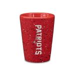 Rico Industries NFL Football New England Patriots 2oz Ceramic Shot Glass for Fans, Laser Engraved In Team Color Single Shot Glass