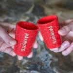 Rico Industries NFL Football New England Patriots 2oz Ceramic Shot Glass for Fans, Laser Engraved In Team Color Single Shot Glass