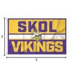 Rico Industries NFL Football Minnesota Vikings Bold 3' x 5' Banner Flag Single Sided - Indoor or Outdoor - Home Décor