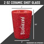 Rico Industries NFL Football New England Patriots 2oz Ceramic Shot Glass for Fans, Laser Engraved In Team Color Single Shot Glass
