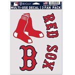 MLB Boston Red Sox Decal Multi Use Fan 3 Pack, Team Colors, One Size