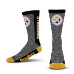 For Bare Feet NFL PITTSBURGH STEELERS Marble MVP Crew Sock Team Color LARGE