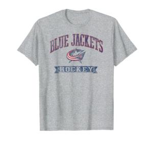 Columbus Blue Jackets Vintage Hockey Gray Licensed T-Shirt