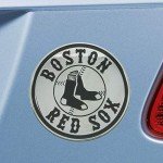 FANMATS 15634 Boston Red Sox 3D Chrome Metal Auto Emblem - Circular Red Sox Alternate Logo