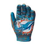 Wilson NFL Stretch Fit Football Gloves - Youth, Miami Dolphins
