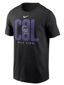 Nike Men's MLB Scoreboard T-Shirt (US, Alpha, Small, Regular, Regular, Black, Colorado Rockies)