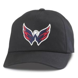 AMERICAN NEEDLE Unisex Washington Capitals Officially Licensed NHL Roscoe Adjustable Snapback Baseball Hat (EM009A-WAC-BLK)