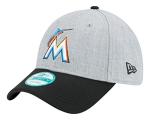 New Era MLB Miami Marlins The League Heather 9FORTY Adjustable Cap, One Size, Gray