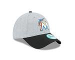 New Era MLB Miami Marlins The League Heather 9FORTY Adjustable Cap, One Size, Gray