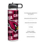 Rico Industries NFL Football Arizona Cardinals 22oz Stainless Steel Tumbler with Lid - Great For Coffee, Tea, Water or Cocktails