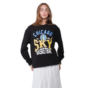 Ultra Game WNBA Official Unisex Super Soft Oversized Crewneck Sweatshirt, Chicago Sky, Sand, Medium