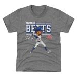 Mookie Betts Youth Shirt (Kids Shirt, 8Y Medium, Tri Gray) - Mookie Betts Cartoon WHT
