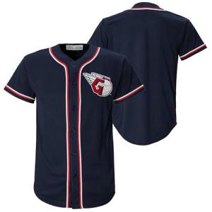 Outerstuff Cleveland Guardians MLB Kids Youth 4-18 Navy Primary Logo Team Color Home Baseball Fashion Jersey- Large 10/12