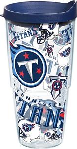 Tervis NFL Tennessee Titans All Over Tumbler With Lid, 24 oz, Clear