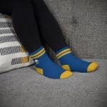 For Bare Feet NHL BUFFALO SABRES Cozy Two Stripe Quarter Sock Team Color OSFM