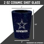 Rico Industries NFL Football Dallas Cowboys 2oz Ceramic Shot Glass for Fans, Laser Engraved In Team Color Single Shot Glass