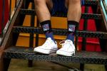 For Bare Feet NHL NEW YORK RANGERS Black Wave Crew Sock Team Color LARGE