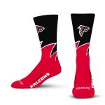 For Bare Feet NFL ATLANTA FALCONS Black Wave Crew Sock Team Color LARGE