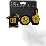 NHL PITTSBURGH PENGUINS Plush Cat Toys Set of 3 - Jersey, Hockey Puck & #1 Fan Cat Toys filled with Fresh Catnip. Team Logo