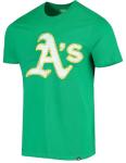 47 Brand MLB Men's Team Color Distressed Imprint Primary Logo Short Sleeve Baseball T-Shirt - Oakland Athletics - Green - X-Large