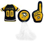 NHL PITTSBURGH PENGUINS Plush Cat Toys Set of 3 - Jersey, Hockey Puck & #1 Fan Cat Toys filled with Fresh Catnip. Team Logo
