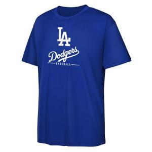 MLB Kids Youth 4-20 Official Team Spirit Premier T-Shirt (US, Numeric, 8, Regular, Los Angeles Dodgers - Blue)