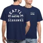 Junk Food NFL - Unisex Adult Short Sleeve Fan Tee - Seattle Seahawks Classic Arched - Officially Licensed - Navy - XL