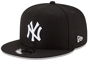 New Era New York Yankees Exclusive Selection 9FIFTY Snapback Adjustable Hat Cap- OSFM (Black Crown White Logo)
