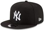 New Era New York Yankees Exclusive Selection 9FIFTY Snapback Adjustable Hat Cap- OSFM (Black Crown White Logo)