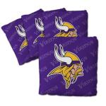 YouTheFan Officially-Licensed NFL Minnesota Vikings Set of 4 Cornhole Bags - All Weather Regulation 6” x 6” Size - 16oz Weight - Designed in USA