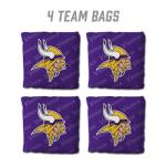 YouTheFan Officially-Licensed NFL Minnesota Vikings Set of 4 Cornhole Bags - All Weather Regulation 6” x 6” Size - 16oz Weight - Designed in USA
