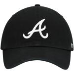 47 Brand MLB Black White Primary Logo Clean Up Adjustable Baseball Cap Hat, Adult One Size Fits All - Atlanta Braves Black White