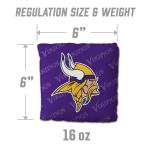 YouTheFan Officially-Licensed NFL Minnesota Vikings Set of 4 Cornhole Bags - All Weather Regulation 6” x 6” Size - 16oz Weight - Designed in USA