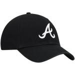 47 Brand MLB Black White Primary Logo Clean Up Adjustable Baseball Cap Hat, Adult One Size Fits All - Atlanta Braves Black White